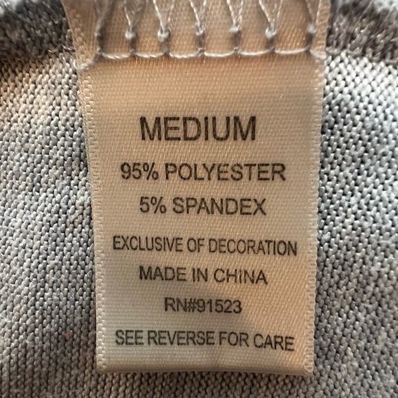 JACLYN INTIMATES Gray Candy Cane Sweatshirt/size M - Picture 5 of 7